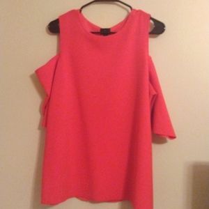 Worthington red cold shoulder blouse